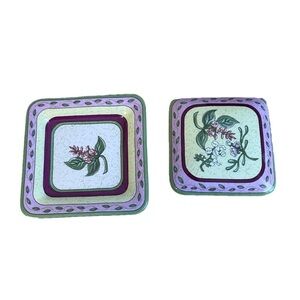 Party Lite Partylite Fusions Decorative Topper and Tray Ceramic Candle Holder